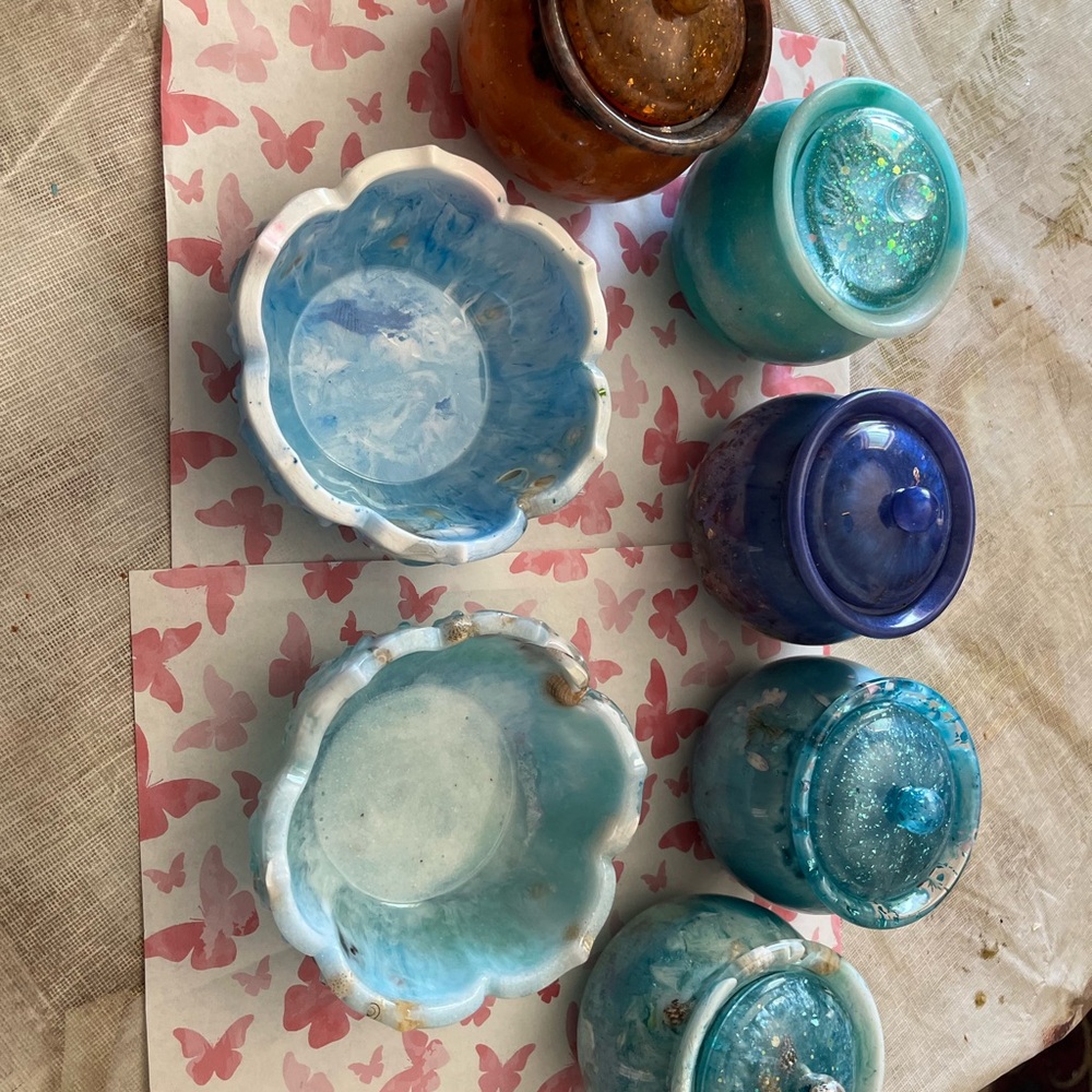 Handcrafted Blue and Brown Ceramic Bowls